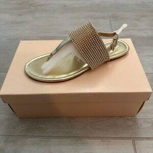 BCBG Gold Sandals - Size 8.5